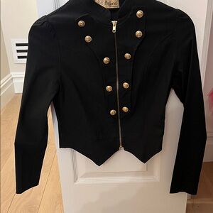 Hybrid & Company Black Blazer with Gold Buttons